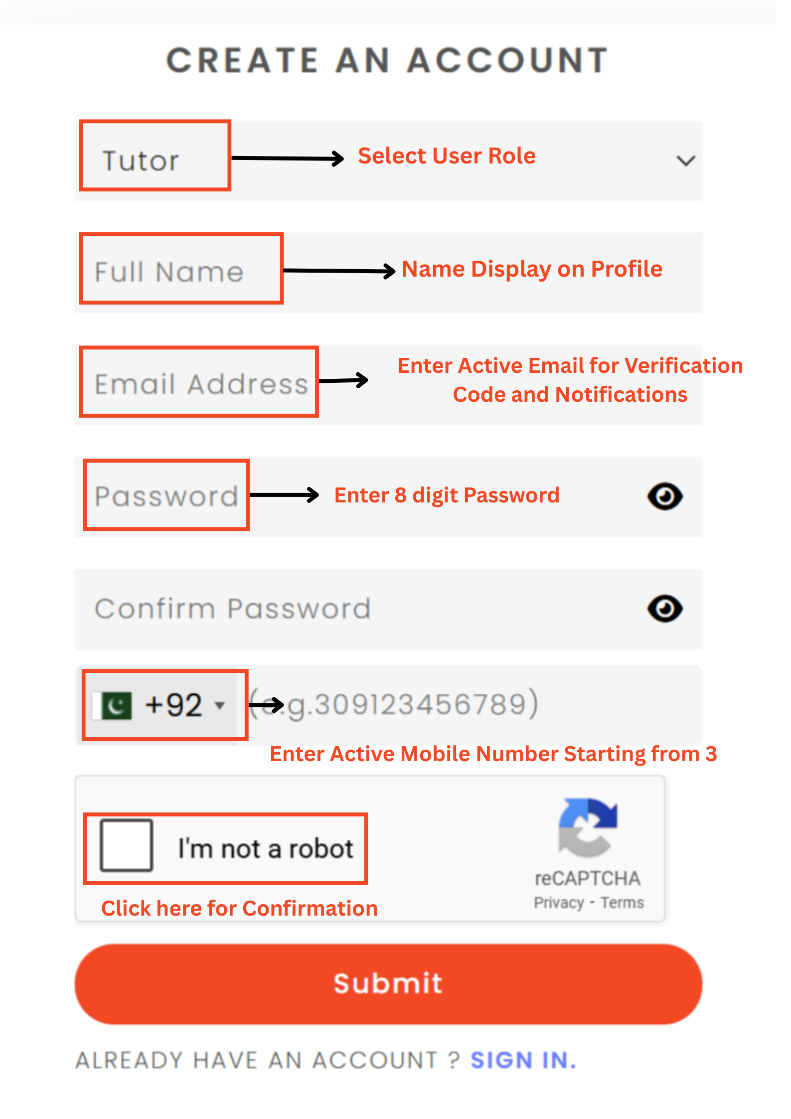 Signup